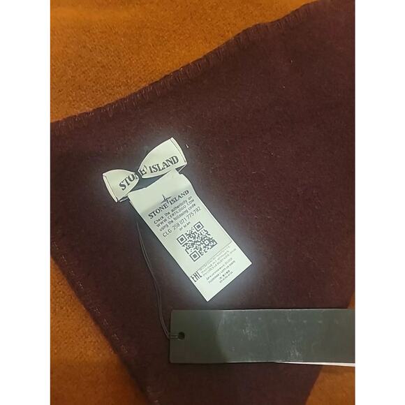 Stone Island Panno Jacquard Blanket Burgundy Orange Red - Picture 4 of 4